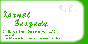 kornel beszeda business card